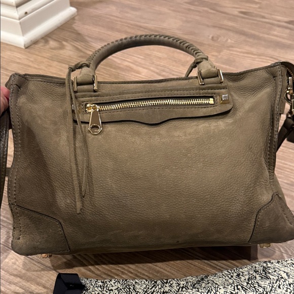 Rebecca Minkoff  Regan Olive Green Suede Handbag ~ $248 - Picture 3 of 6